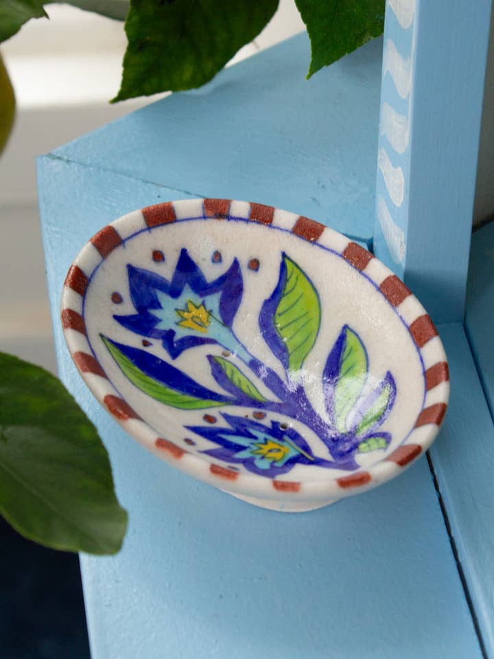 Tvålfat – Handmålad Keramik – Indisk Blomdesign för wholesale av AARVEN