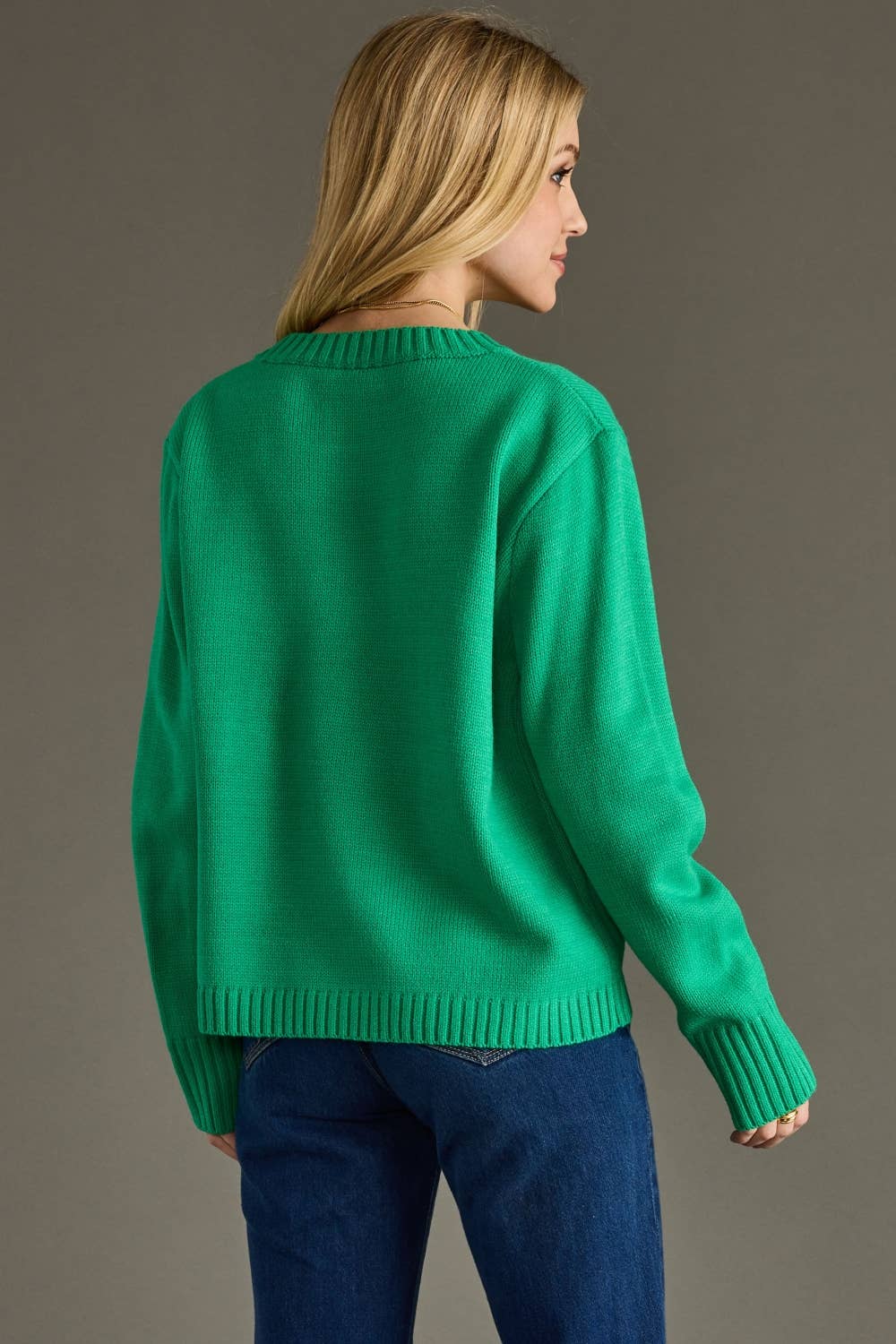 Panache Apparel Co. - Vendita all'ingrosso Maglione tricot - Donna - Maglione Verde e Rosso Buone Feste4