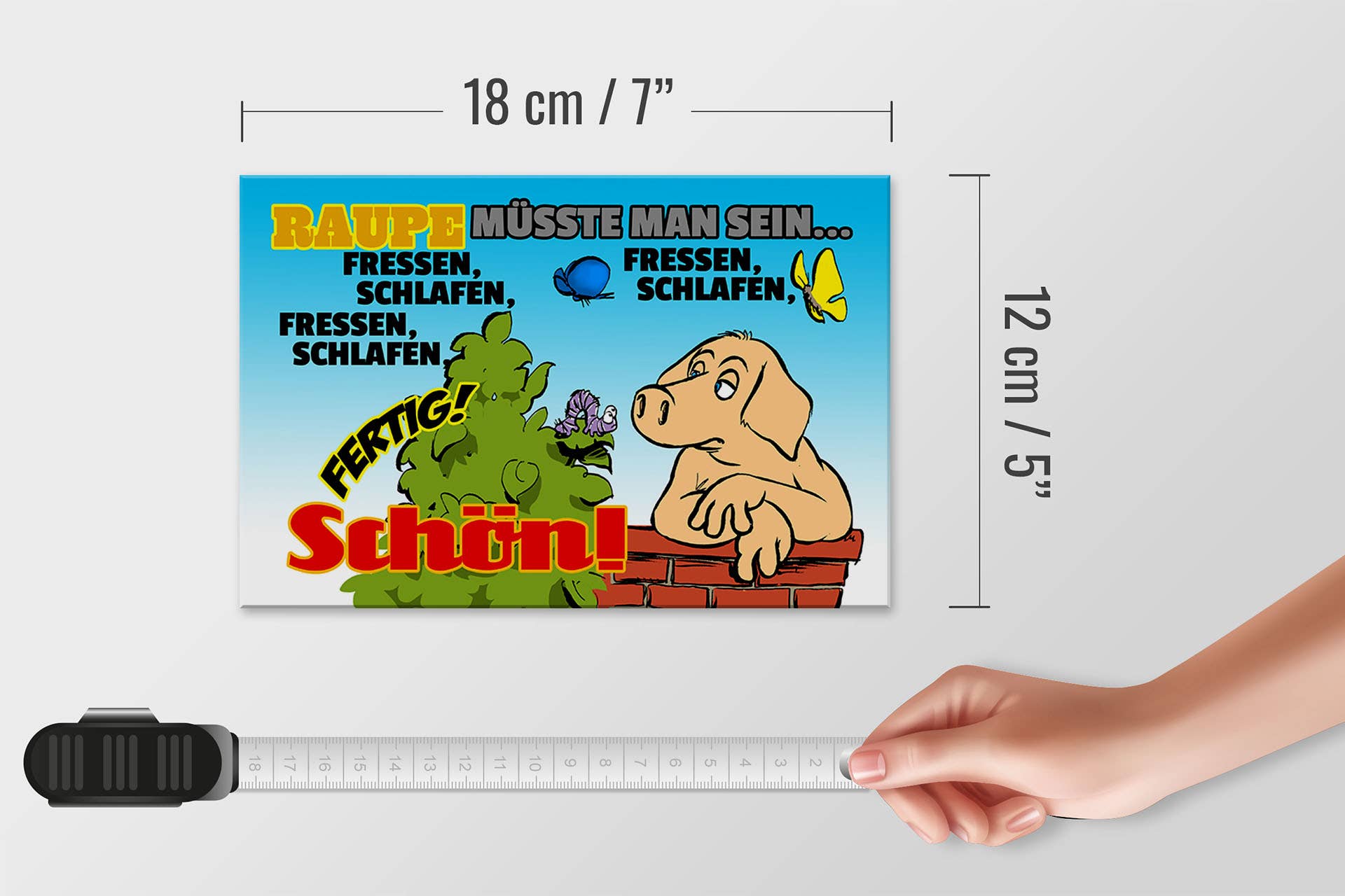 Femer - Wholesale Sign - Wooden sign saying 18x12cm Caterpillar should you eat3