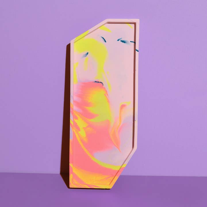 Jesmonite Tray - Coral & Lilac for wholesale by Misshandled