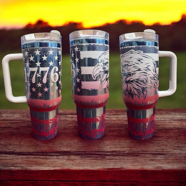 American Tumbler 40oz - Design 1776 con Aquila & Stelle per la vendita all'ingrosso da parte di Handmadeohio