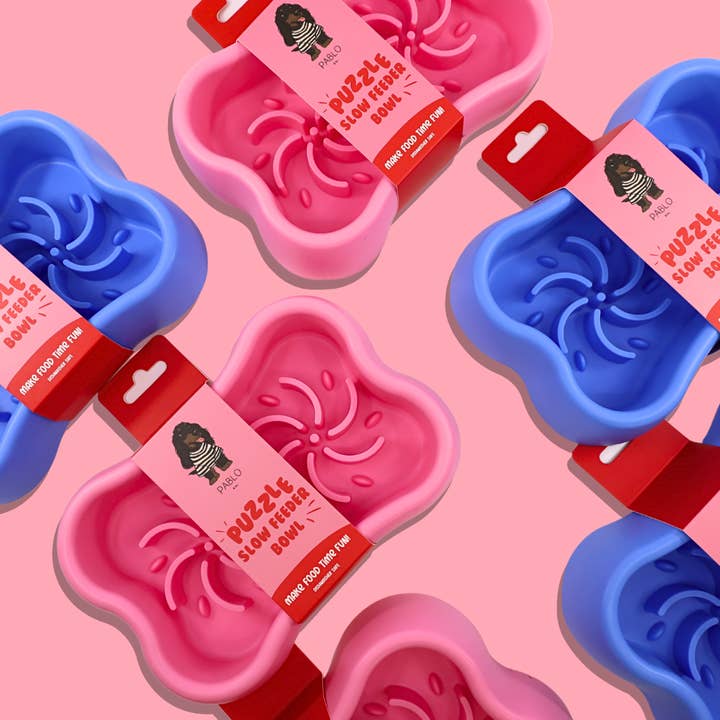 Puzzle Slow Feeder Bone Bowl for wholesale by Pablo & Co. Boutique