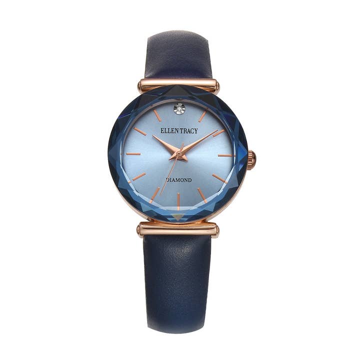 Montre pour femme Ellen Tracy avec bracelet en PU et cristaux facettés #2 pour la vente par CIT Watches