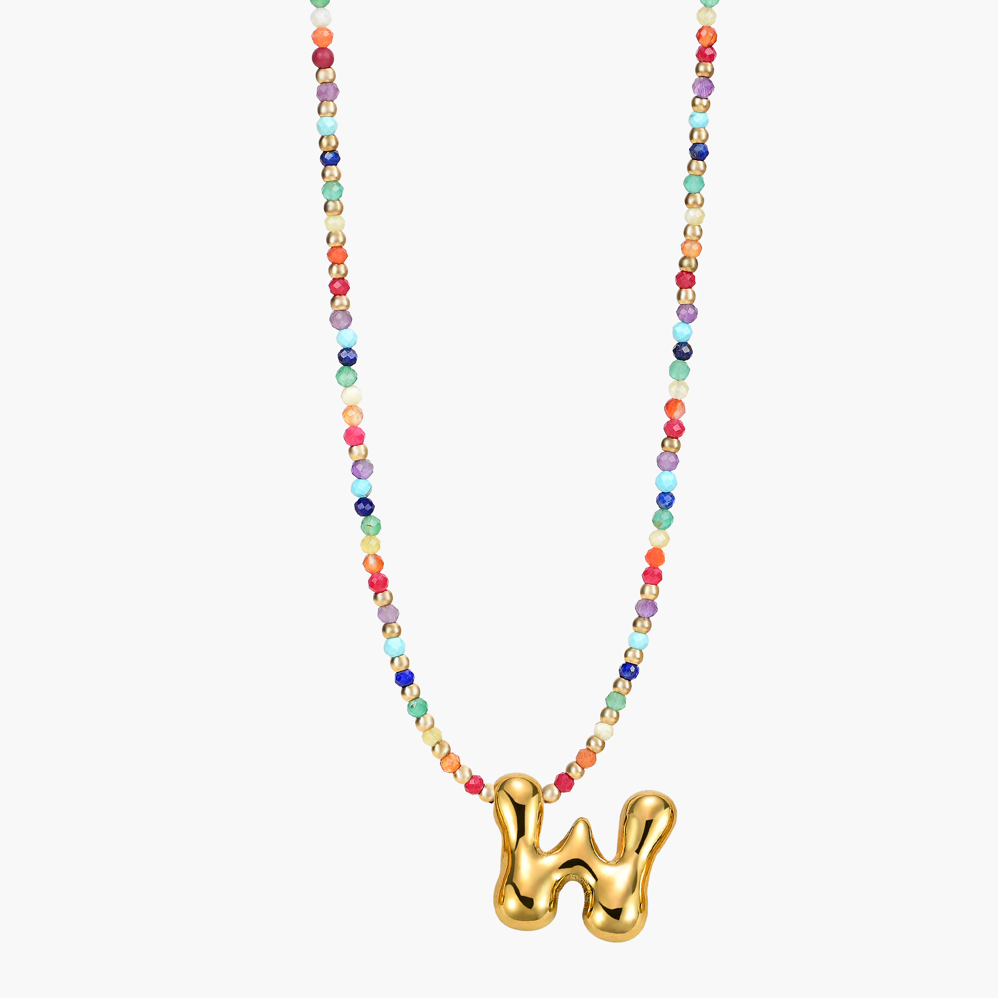 Cape Diablo – wholesale Pendant/charm necklace – Rainbow Bubble Letter Initial Necklace for Valentine's29