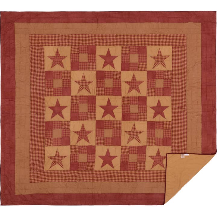 VHC Brands - Wholesale Quilt - Ninepatch Star King Quilt 105Wx95L1
