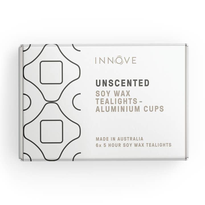 Unscented Soy Tealight Candles - 6 Pack, Aluminium Cups for wholesale by INNOVE