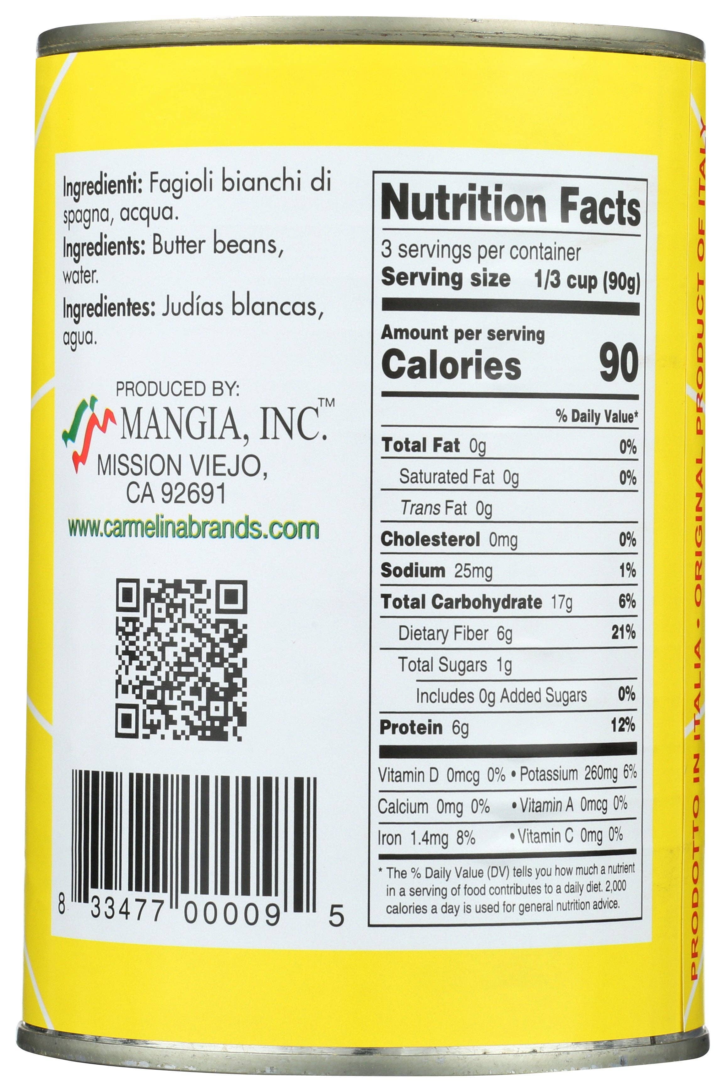 Everyday Supply Co - Wholesale Beans - CARMELINA BEAN BUTTER ITAL - Case of 121