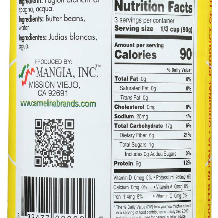 Everyday Supply Co - Wholesale Beans - CARMELINA BEAN BUTTER ITAL - Case of 121