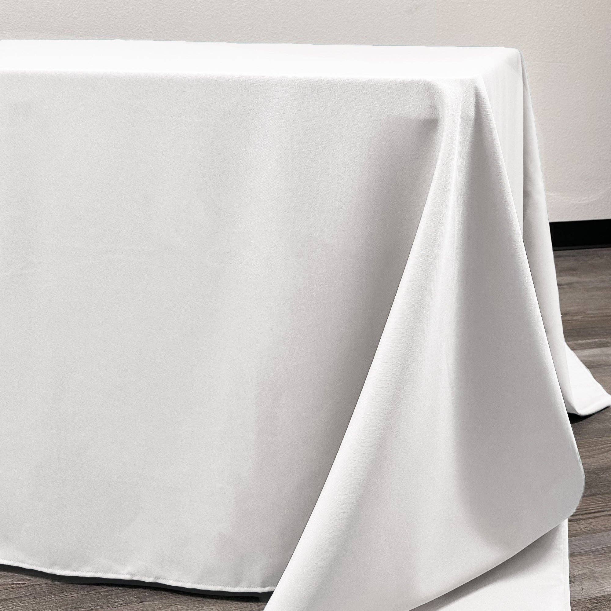 YOUR CHAIR COVERS - Wholesale Tablecloth - 90 x 132 inch Polyester Rectangular Tablecloth White2