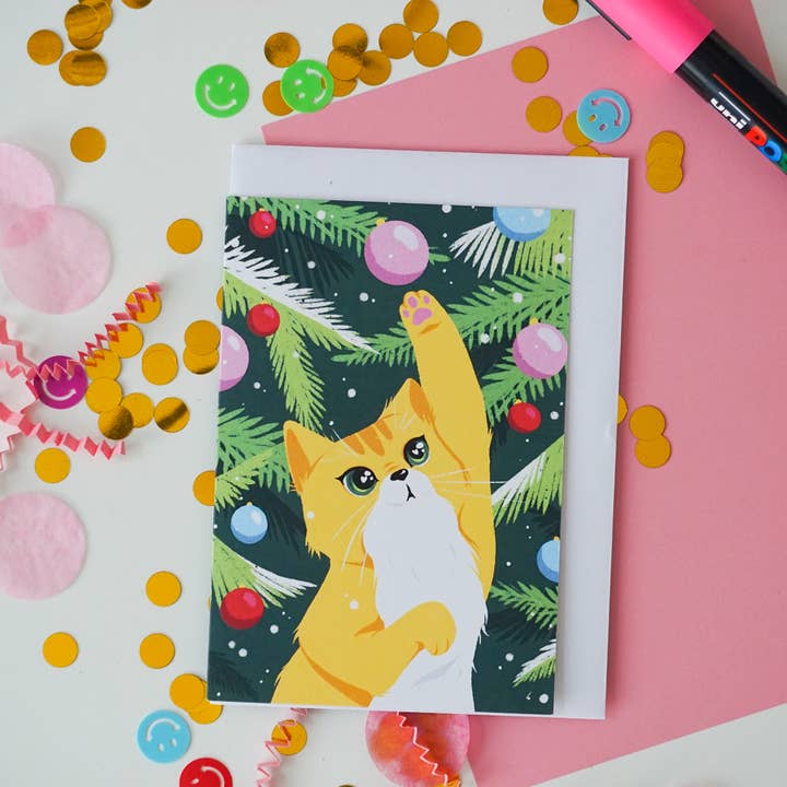 Creative Goodie - Wholesale Christmas Card - Merry Christmas Greeting Card with a cat3