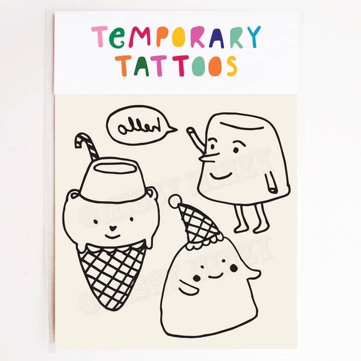 Cute Marshmallows Temporary Tattoos for wholesale by Missy Minzy