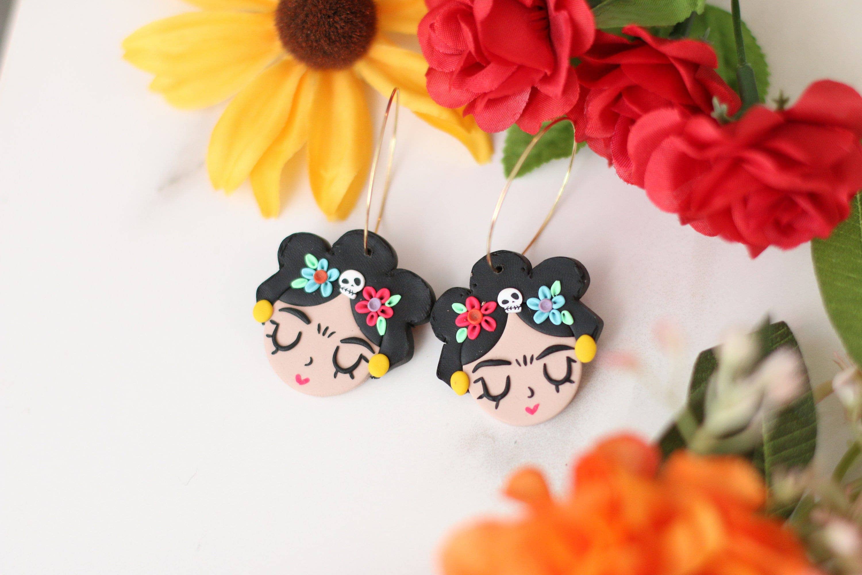 Skye Eclisse Jewelry - Wholesale Dangle Earrings - Day of The Dead Earrings, Frida Kahlo Earrings for Women