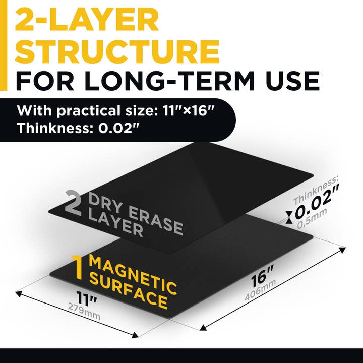 Black Dry Erase Sheet 16" x 11 for wholesale by X-bet MAGNET