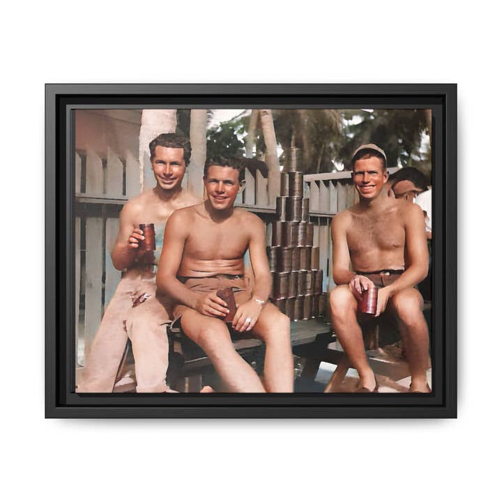 hommes 003 | Framed Vintage Photo - Matte Canvas for wholesale by Walt & Pete
