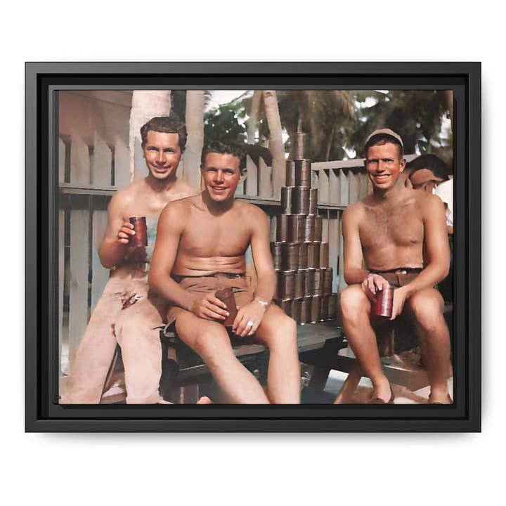 hommes 003 | Framed Vintage Photo - Matte Canvas for wholesale by Walt & Pete