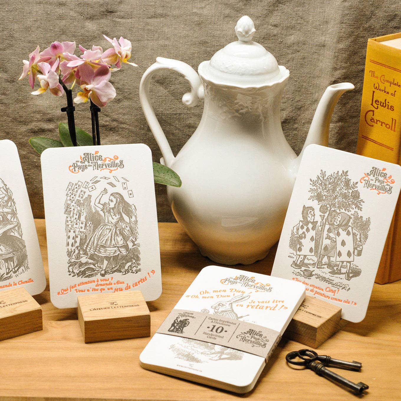 L'Atelier Letterpress - Wholesale Stationery/Notecard Set - Alice in Wonderland 10 Letterpress Cards Collection8