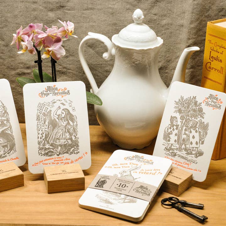 L'Atelier Letterpress - Wholesale Stationery/Notecard Set - Alice in Wonderland 10 Letterpress Cards Collection8