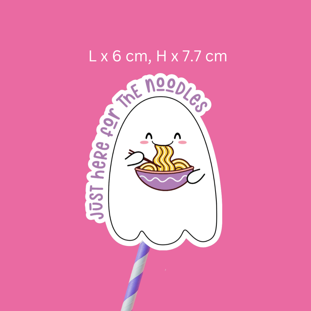 Dotesy Designs - Wholesale Sticker - Just Here For The Noodles, Ghostie Sticker1