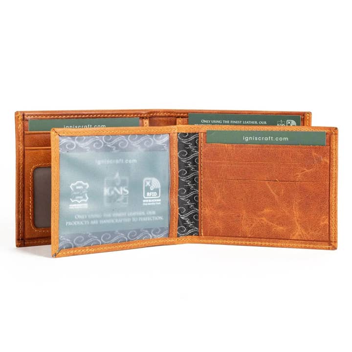 Mens Leather Wallet | Essential Dynamic Amber for wholesale by Revoba LLC