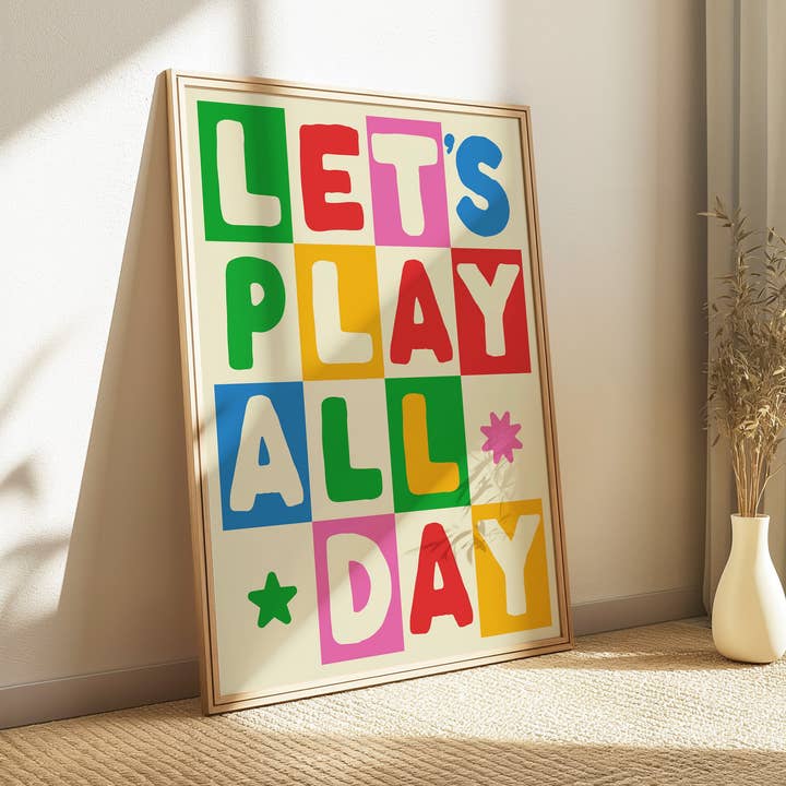 Giochiamo tutto il giorno stampa per bambini per la vendita all'ingrosso da parte di HollieGraphik