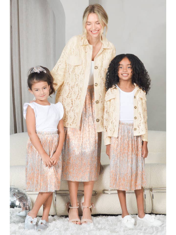 Mini Momo - Wholesale Mommy & Me Sets - Lace Floral Shirt Jacket Button Down Mommy & Me for Kids3