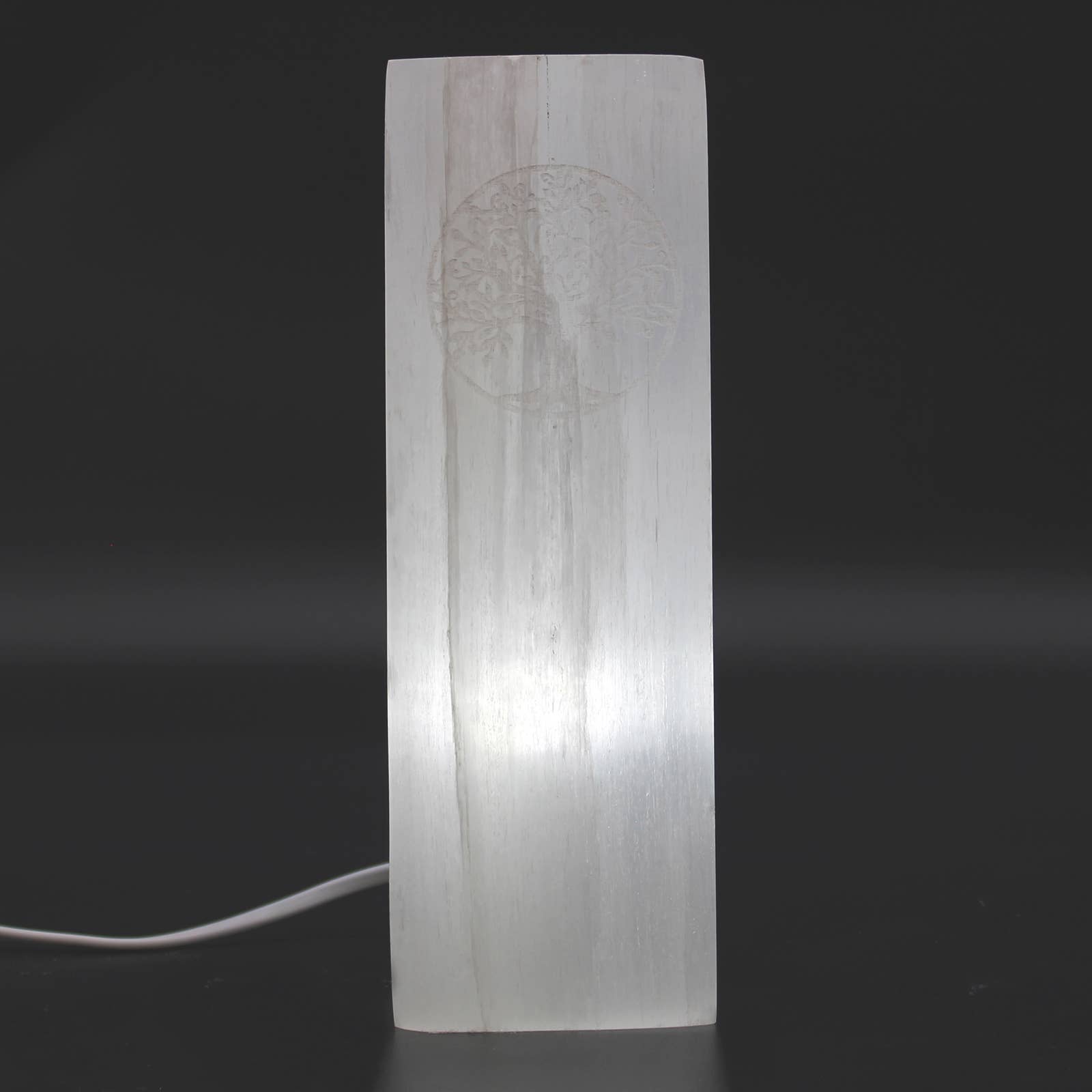 Ancient Wisdom - Wholesale Accent/Desk Lamp - Selenite Block Lamp 25cm - Chakra Lamp - UK plug1