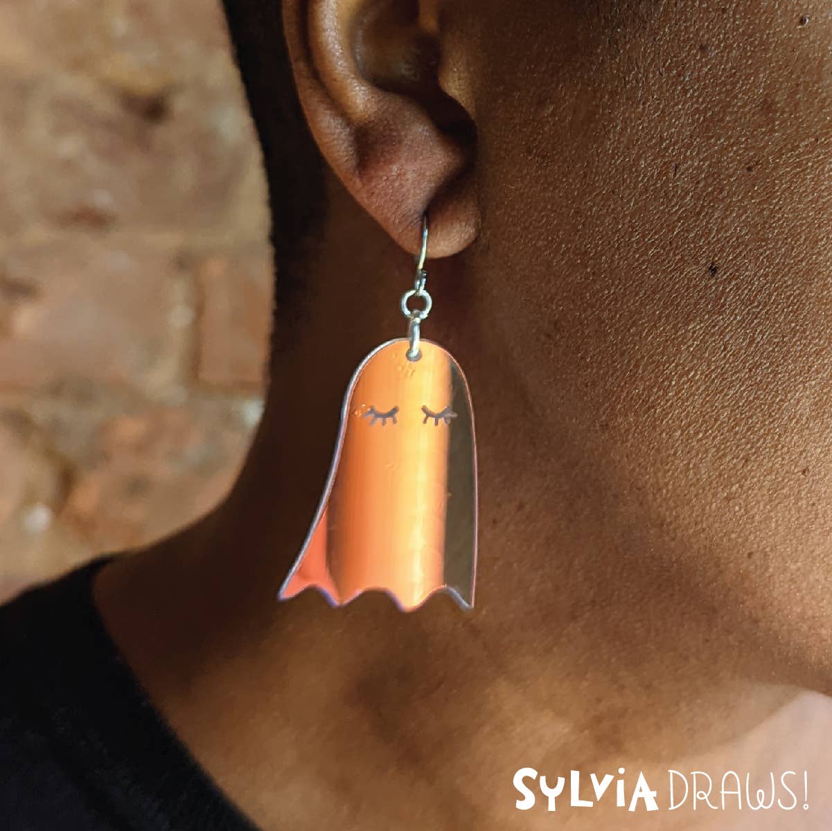 Sylvia Draws - Wholesale Dangle Earrings - Iridescent Ghost Earrings1