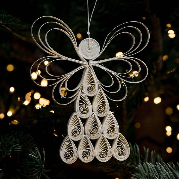 Decorazione da appendere in carta arcangelo trapuntata per la vendita all'ingrosso da parte di Bollywood Christmas