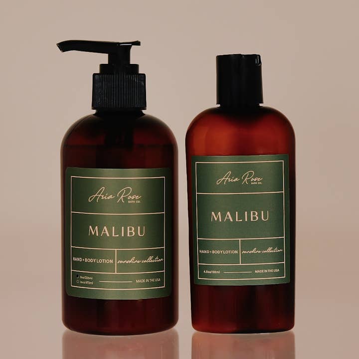 Malibu Hand + Body Lotion - Sunshine Collection for wholesale by Aria Rose Bath Co