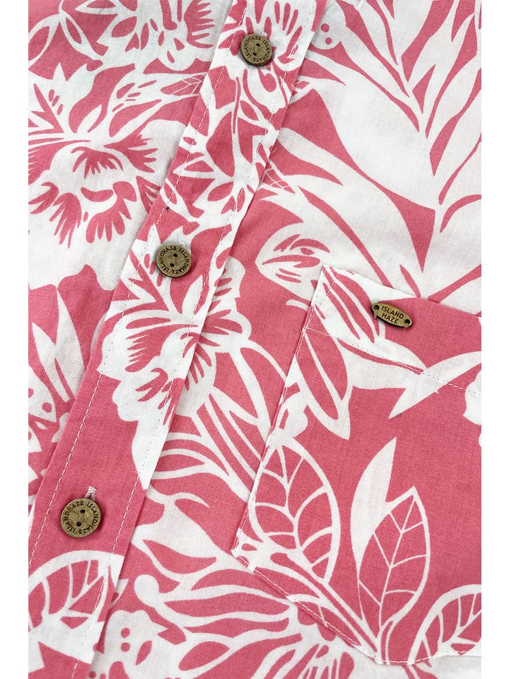 corail Chemises hawaïennes pour hommes Chemises tissées boutonnées en vente sur Faire2