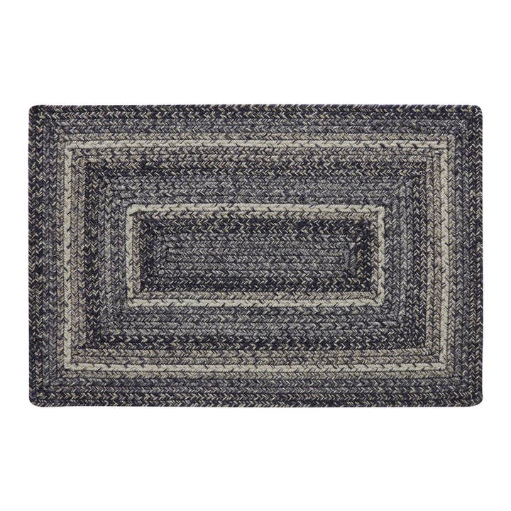 VHC Brands - Wholesale Door Mat - Sawyer Mill Black White Jute Rug Rect 20x30