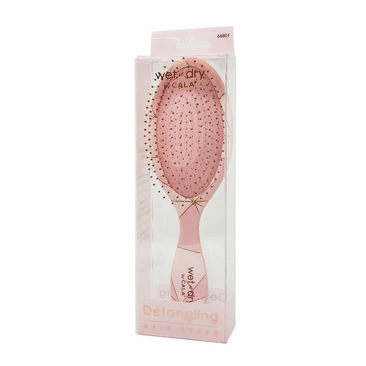 PINEAPPLE Beauty - Wholesale Hair Brush/Comb - CALA 66801 Wet-N-Dry Detangling Hair Brush Pink - 6pc