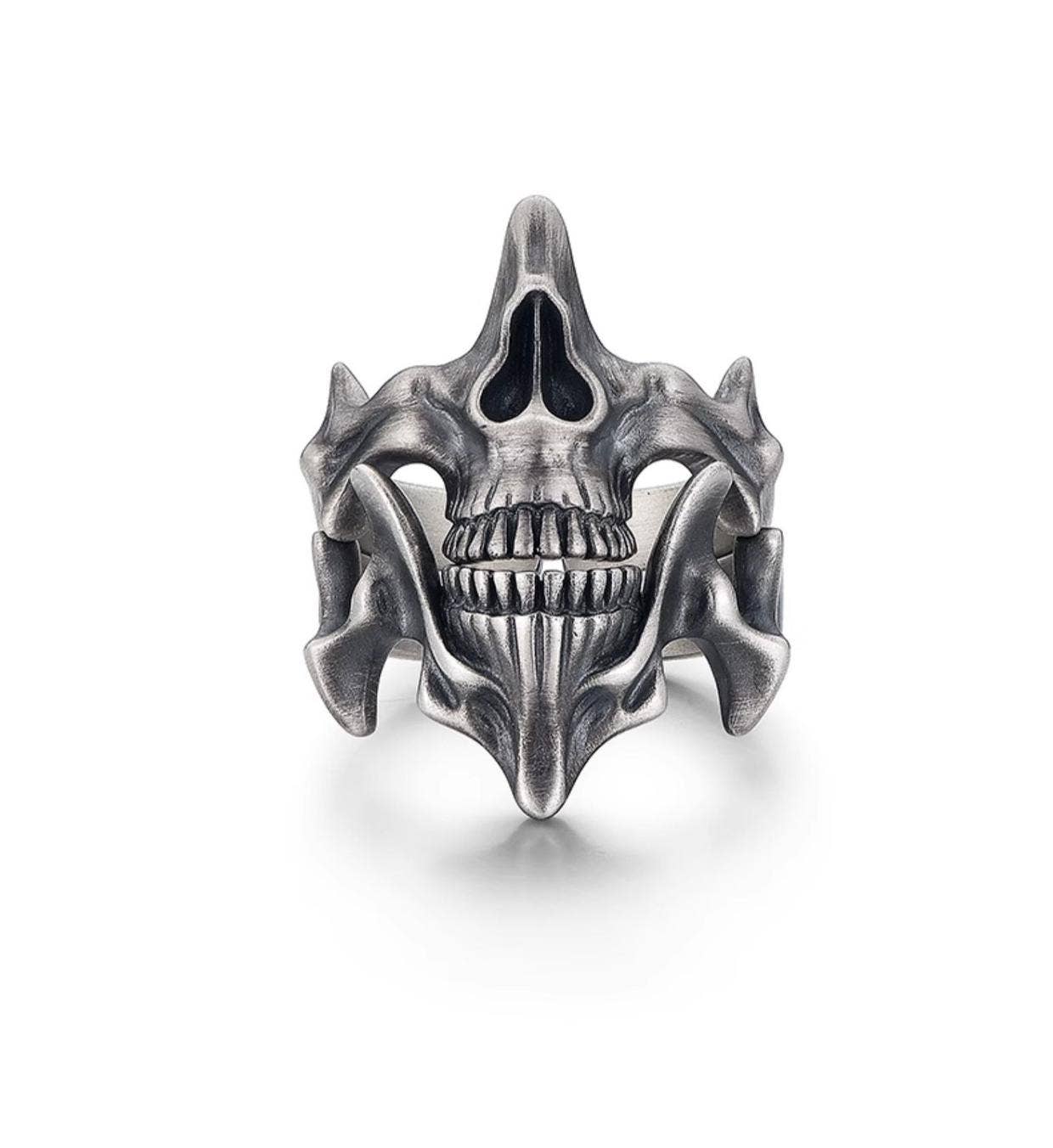 Tourtiwi - Wholesale Cocktail/Statement Ring - Gothic Skull Ghost Face Open Ring2