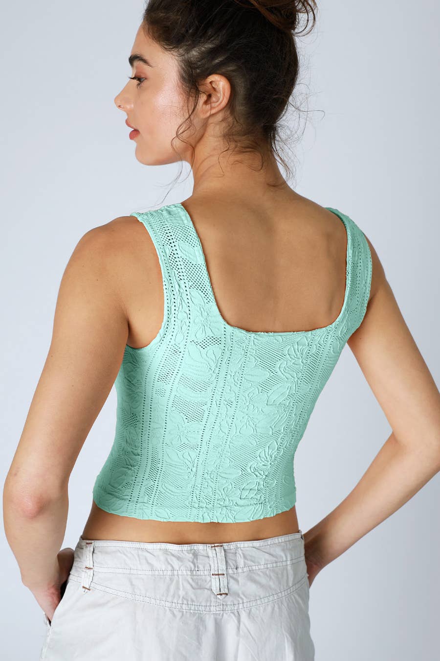 NIKIBIKI - Wholesale Knit Top - Women's - NS8396 - Double Lace Square Crop Top10