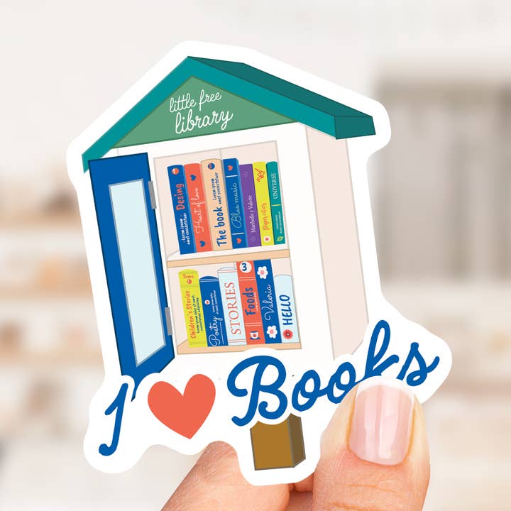 I Heart Books - Little Free Library Sticker for wholesale by The Paxton Press