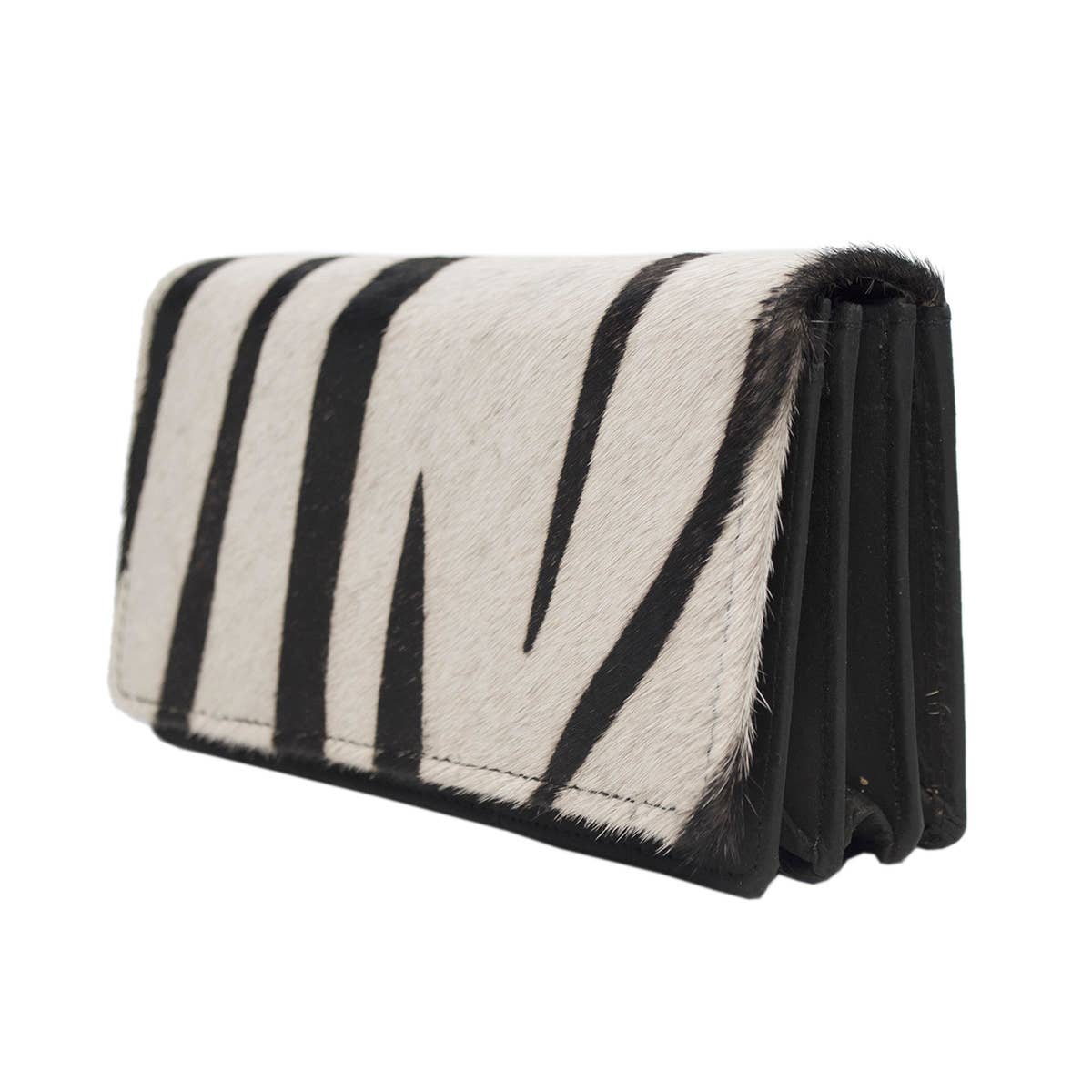 Arrigo - Wholesale Wallet - Women's - Leather Ladies Wallet RFID Black Leather Animal Print Fur12