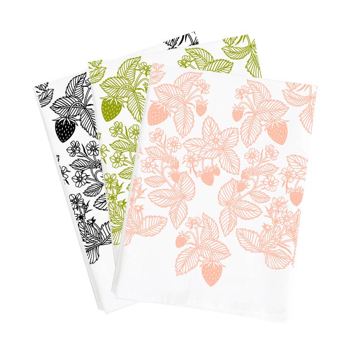 Bird Mafia - Wholesale Tea Towel - Strawberry Patch Flour Sack Towel5