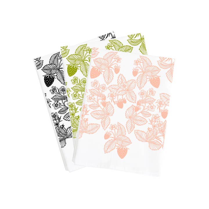 Bird Mafia - Wholesale Tea Towel - Strawberry Patch Flour Sack Towel