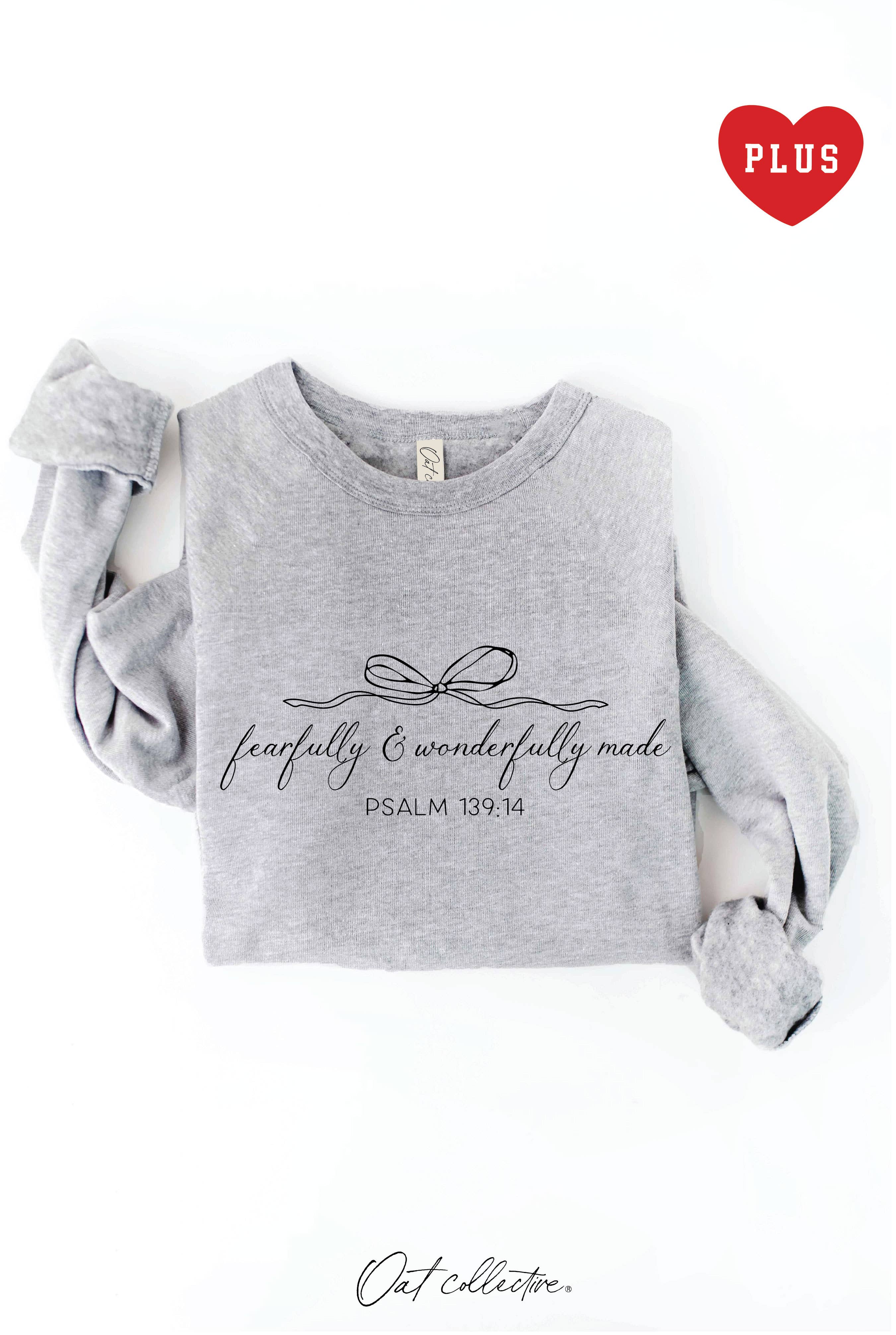OAT COLLECTIVE - Wholesale Graphic Sweatshirt - Women's - FEARFULLY AND WONDERFULLY  Plus Graphic Sweatshirt2