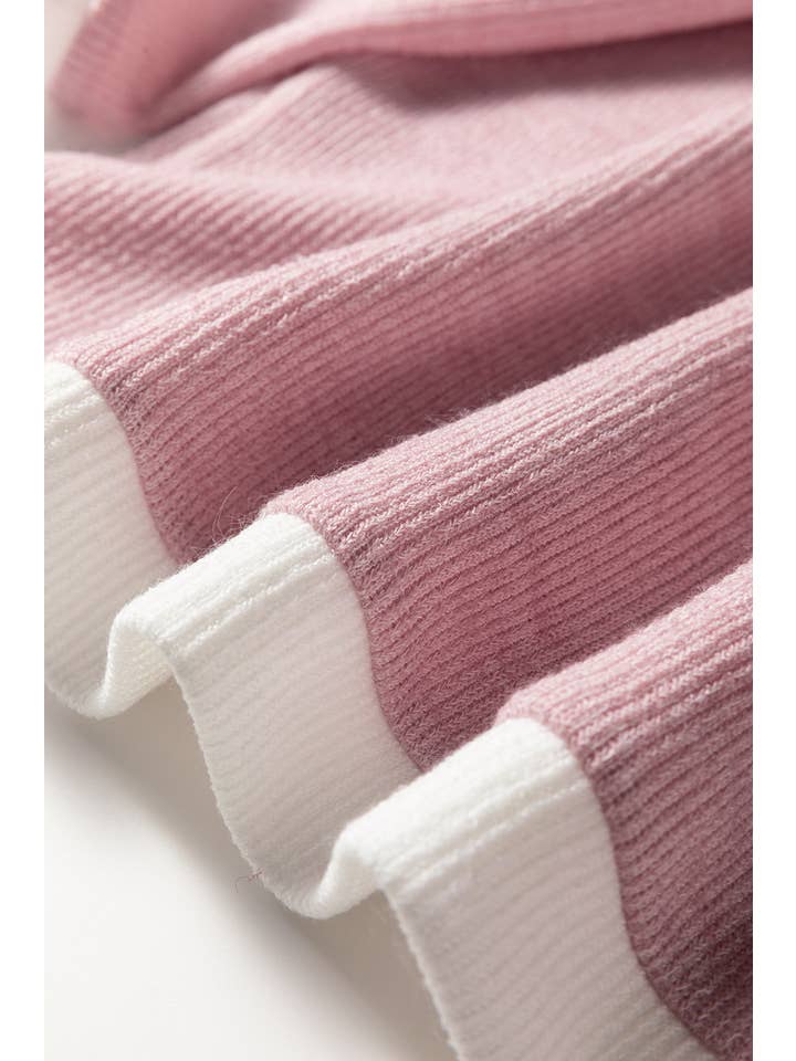 66DISCO - Wholesale Knit Top - Women's - 66Contrast Trim Knitted Drop Shoulder Plus Size Top (S-XL)16