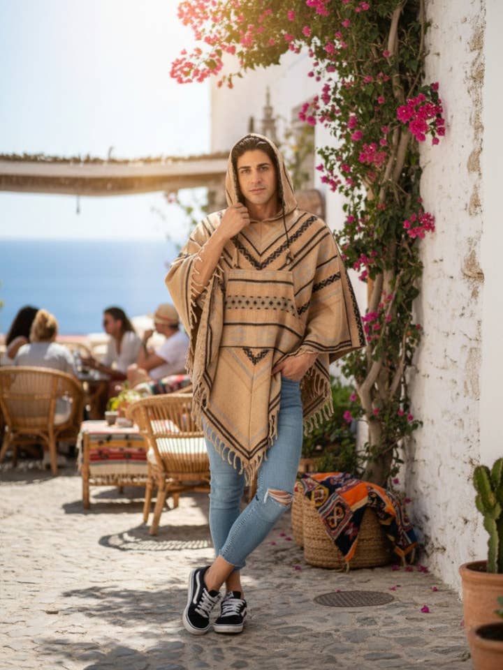 Kimago Look - Wholesale Poncho - Unisex - Unisex handmade cotton poncho | Kimago0