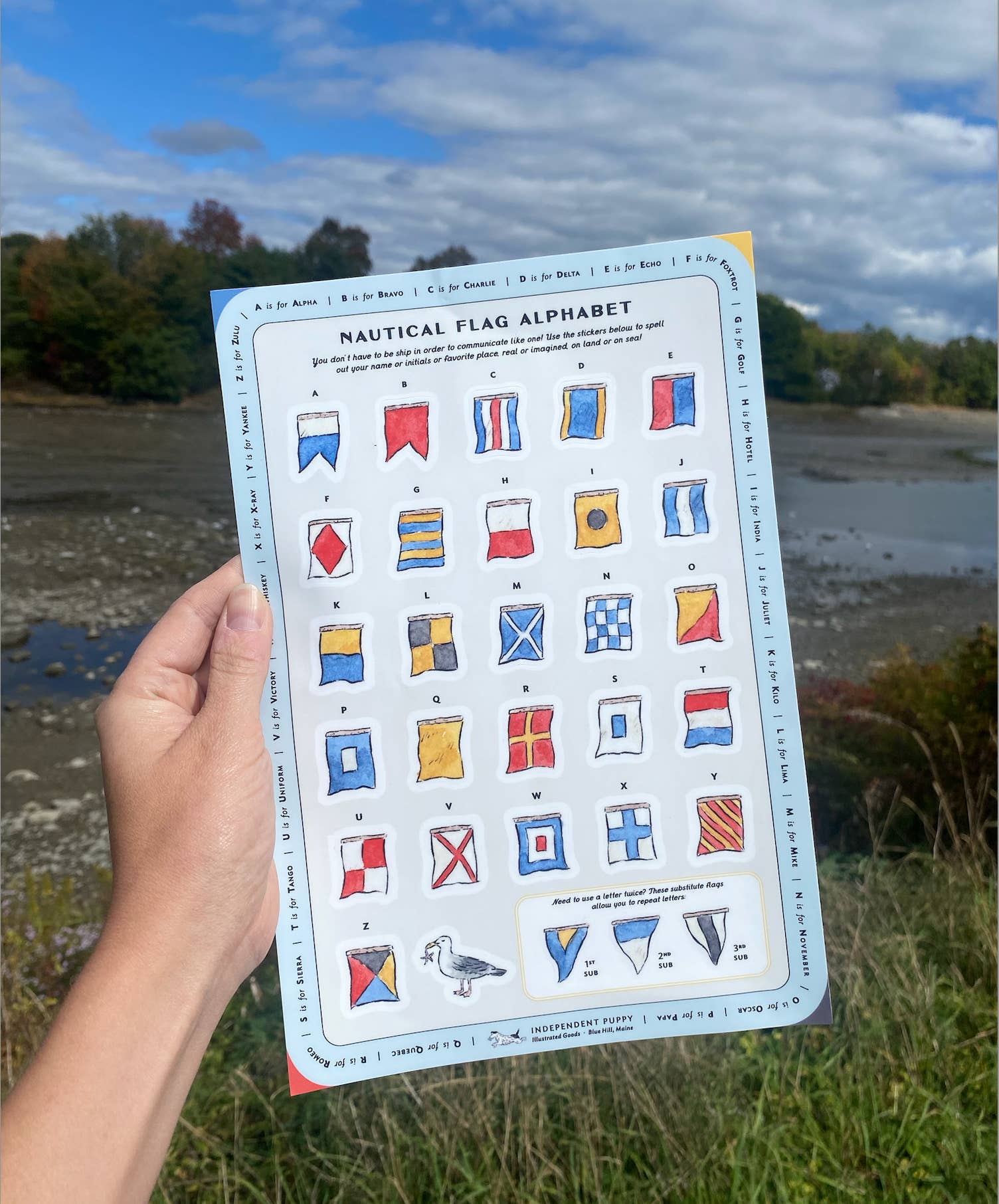 Independent Puppy - Wholesale Sticker - Mini Nautical Flag Alphabet Sticker Sheet | 7.5 x 11"