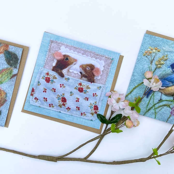 Sweet Liberty Belle - Wholesale Everyday Greeting Card - Sweet Dreams Mice Greeting Card - feltwork print2