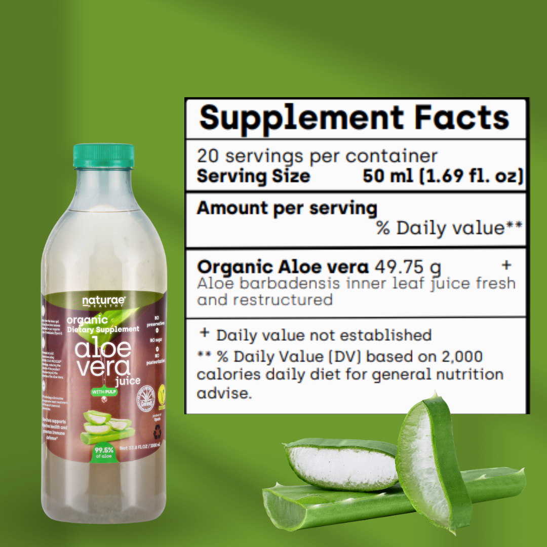 NATURAE HEALTHY - Wholesale Oral Supplement/Vitamin - 12 units - Organic Aloe Vera Juice with Pulp2