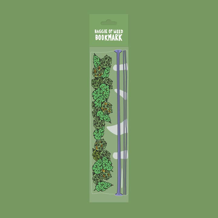 Humdrum Paper - Wholesale Bookmark - Baggie of Weed Bookmark (it's die cut!)