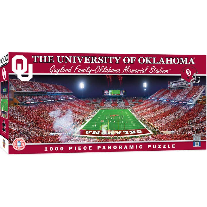 Oklahoma Sooners - 1000 Piece Panoramic Puzzle - End View for wholesale by Masterpieces Puzzles
