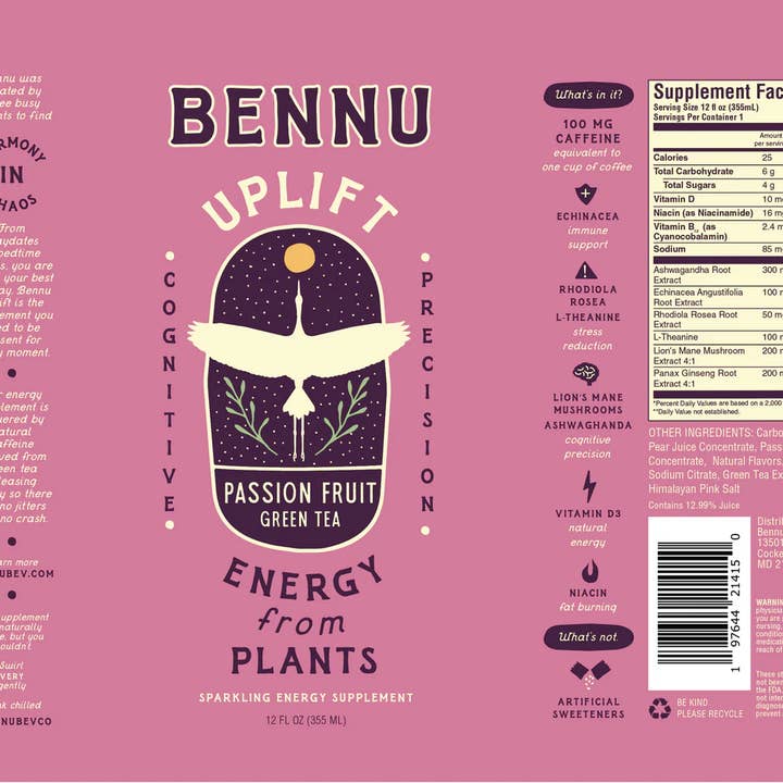 Bennu Bev Co. - Wholesale Iced Tea - Uplift-Passion Fruit Green Tea