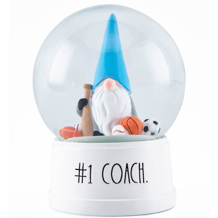 DesignStyles Home – Globo de neve - Crianças e bebés por atacado – Rae Dunn "#1 COACH” Gnome Globo de Neve