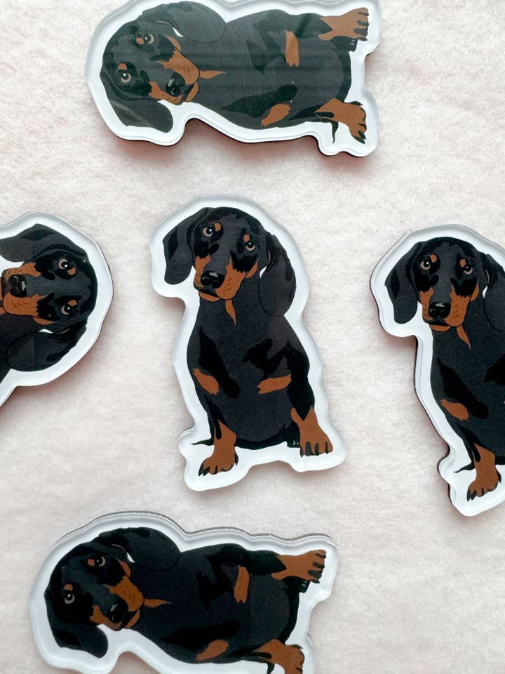 Dachshund (black and brown) Magnet for wholesale by Our Cheery Corner