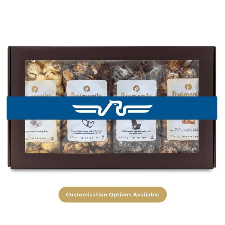 Popinsanity Popcorn & Confections - Wholesale Popcorn - Gourmet Popcorn Gift Box | 4 populaire veganistische smaken | Kosher2